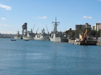 Naval vessels at Garden Island